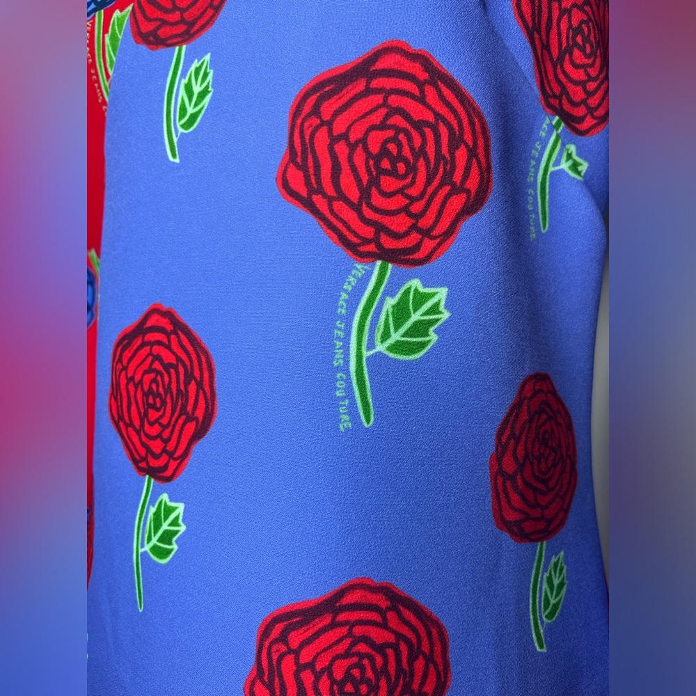 Versace Jeans Couture Roses Printed Cut-Out Crewneck Mini Dress - Picture 4 of 10